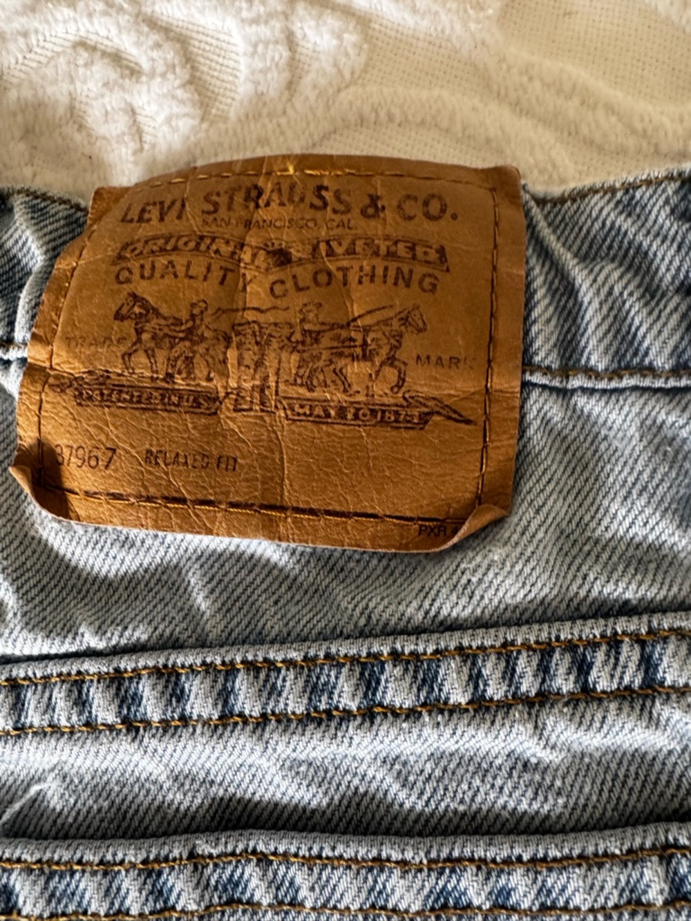 Levi’s 967 Relaxed Fit Shorts Y2K Orange Tab Light Wash Junior Size 9 - Picture 6 of 12
